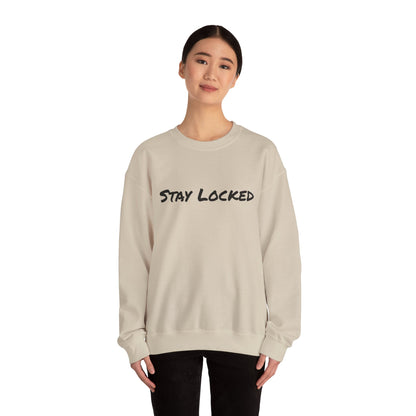 Stay Locked Disc Golf Crewneck Sweatshirt — Seek The Chains Back Print