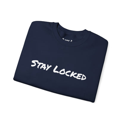 Stay Locked Disc Golf Crewneck Sweatshirt — Seek The Chains Back Print
