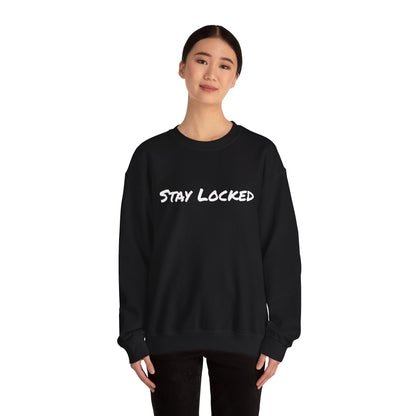 Stay Locked Disc Golf Crewneck Sweatshirt — Seek The Chains Back Print