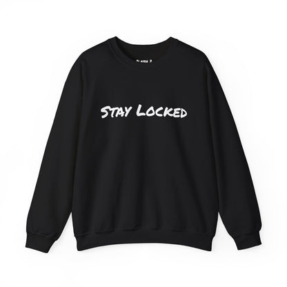 Stay Locked Disc Golf Crewneck Sweatshirt — Seek The Chains Back Print