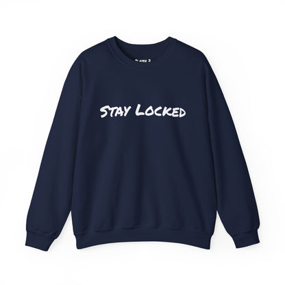 Stay Locked Disc Golf Crewneck Sweatshirt — Seek The Chains Back Print