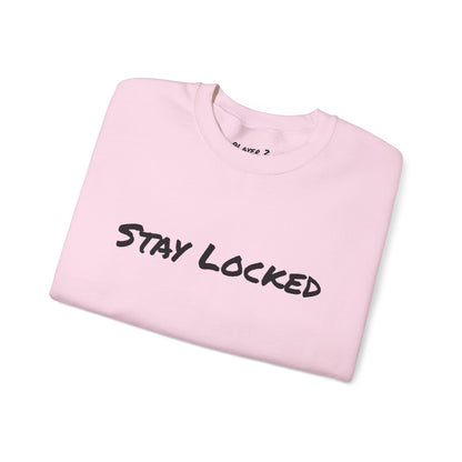 Stay Locked Disc Golf Crewneck Sweatshirt — Seek The Chains Back Print