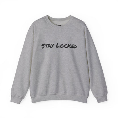 Stay Locked Disc Golf Crewneck Sweatshirt — Seek The Chains Back Print