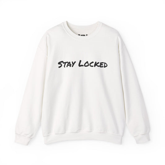 Stay Locked Disc Golf Crewneck Sweatshirt — Seek The Chains Back Print