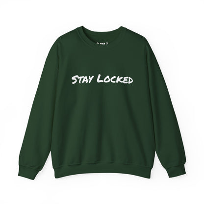Stay Locked Disc Golf Crewneck Sweatshirt — Seek The Chains Back Print
