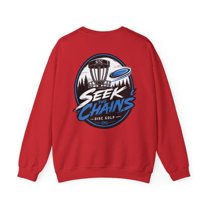 Stay Locked Disc Golf Crewneck Sweatshirt — Seek The Chains Back Print