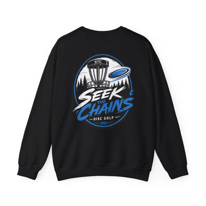 Stay Locked Disc Golf Crewneck Sweatshirt — Seek The Chains Back Print