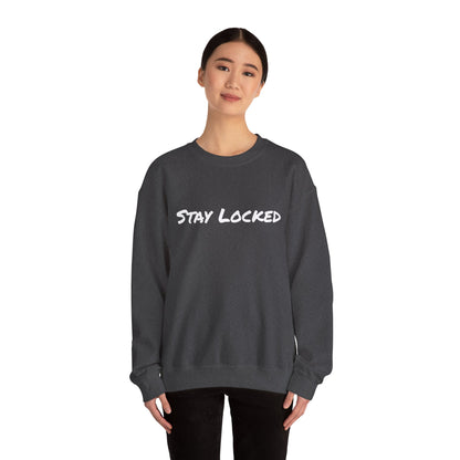 Stay Locked Disc Golf Crewneck Sweatshirt — Seek The Chains Back Print