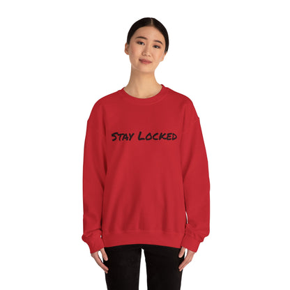 Stay Locked Disc Golf Crewneck Sweatshirt — Seek The Chains Back Print
