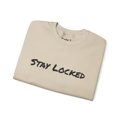 Stay Locked Disc Golf Crewneck Sweatshirt — Seek The Chains Back Print