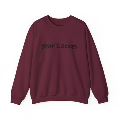 Stay Locked Disc Golf Crewneck Sweatshirt — Seek The Chains Back Print