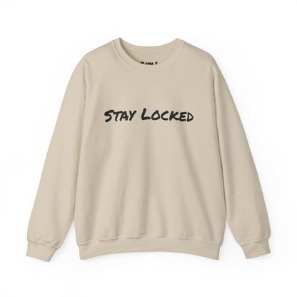 Stay Locked Disc Golf Crewneck Sweatshirt — Seek The Chains Back Print