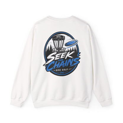 Stay Locked Disc Golf Crewneck Sweatshirt — Seek The Chains Back Print